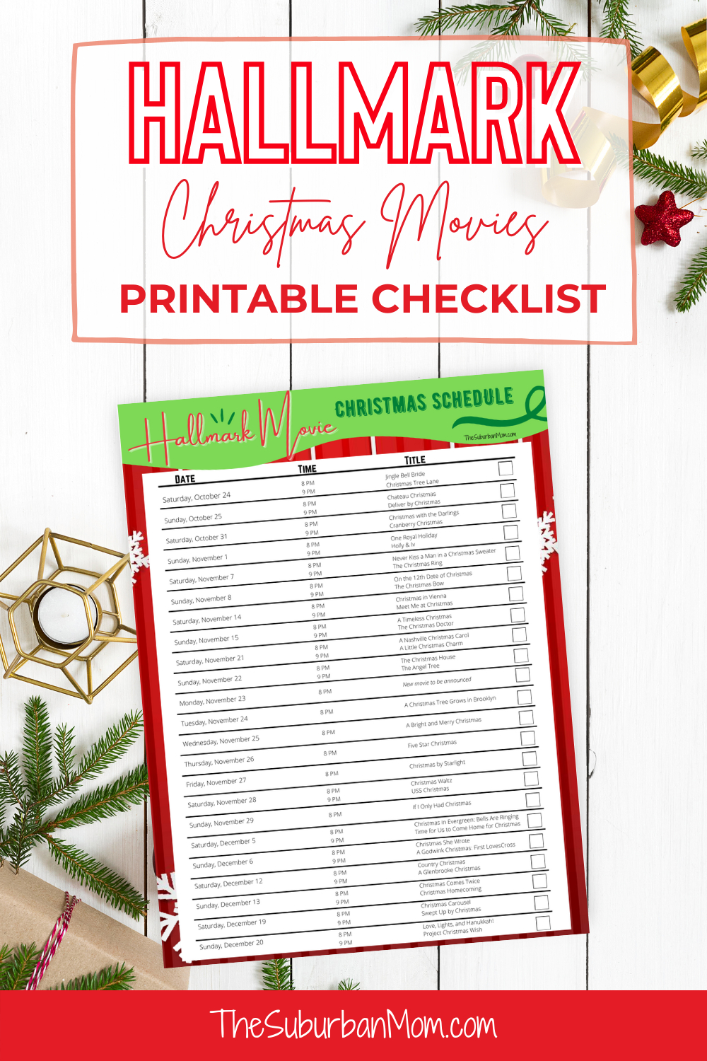 Hallmark Christmas Movie 2020 Schedule Checklist - Free Printable regarding Christmas Movie Schedule Printable