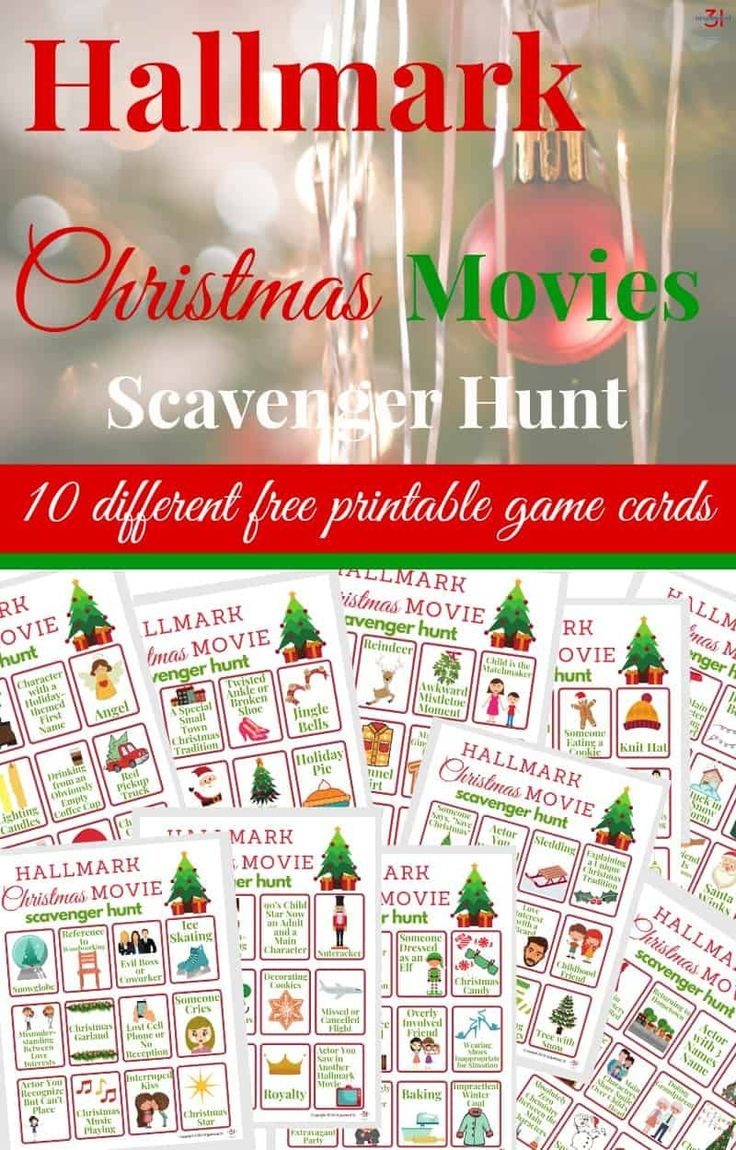Hallmark Christmas Movies Scavenger Hunt regarding Free Printable Hallmark Cards