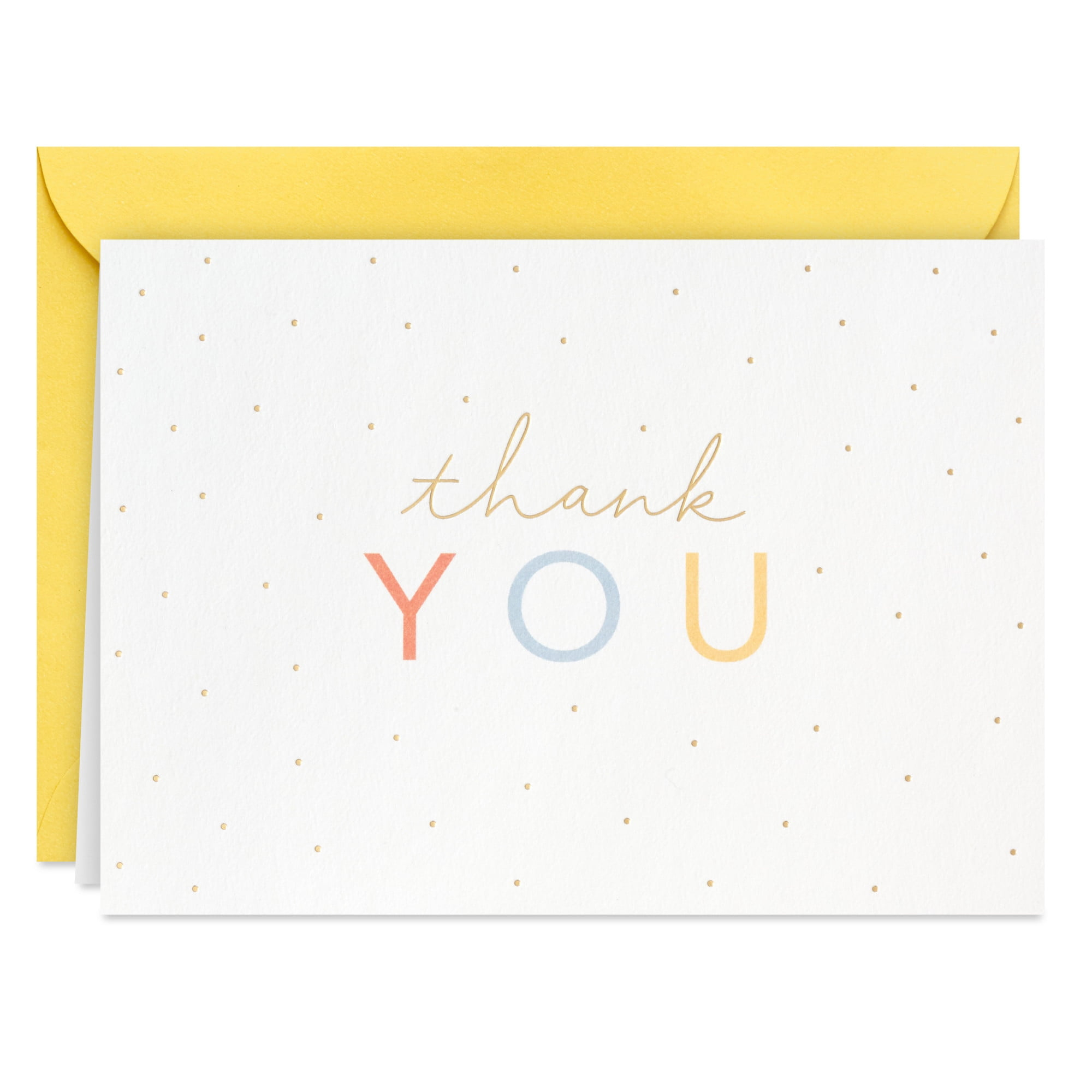 Hallmark General Thank You Note ( Gold Dots On White) - Walmart pertaining to Hallmark Thank You Cards Printable