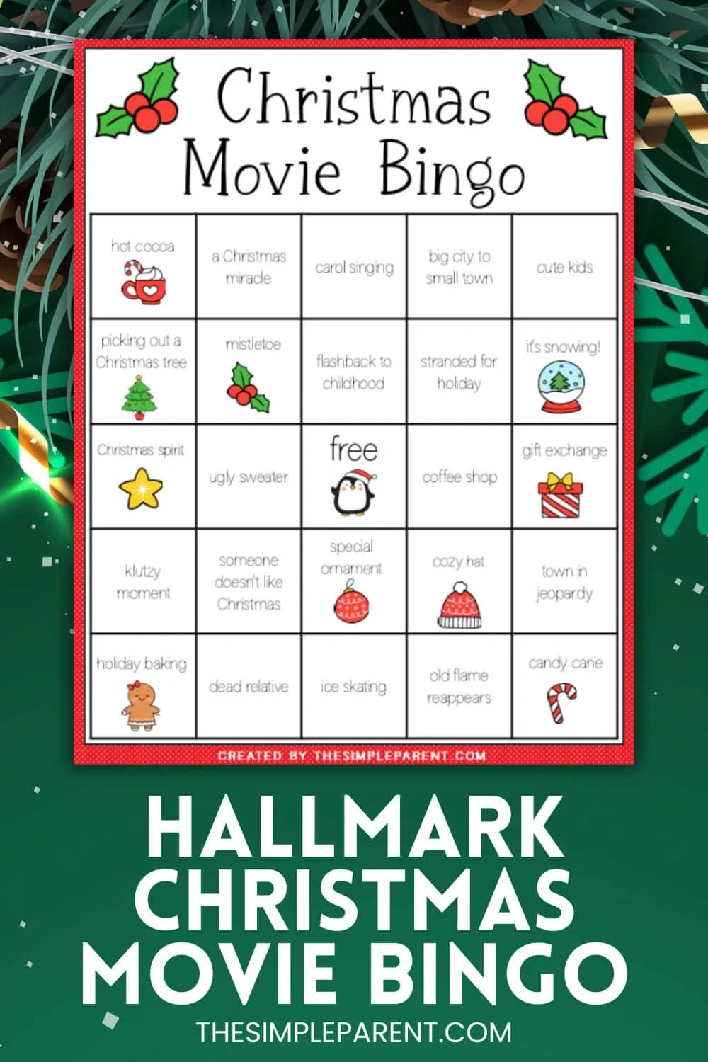 Hallmark Movie Bingo - The Simple Parent with regard to Holiday Movie Bingo Printable