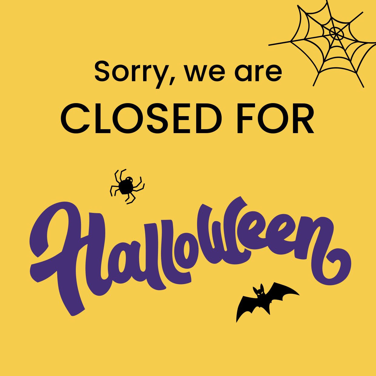 Halloween Closed Sign Template | Square Signs with Closing Early Sign Template Free
