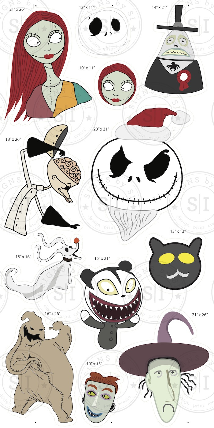 Halloween The Nightmare Before Christmas Graphics - 12 Pieces within Printable Nightmare Before Christmas Decorations