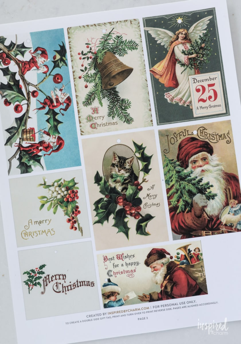 Handmade Vintage-Inspired Christmas Gift Tags regarding Free Vintage Printable Christmas Tags