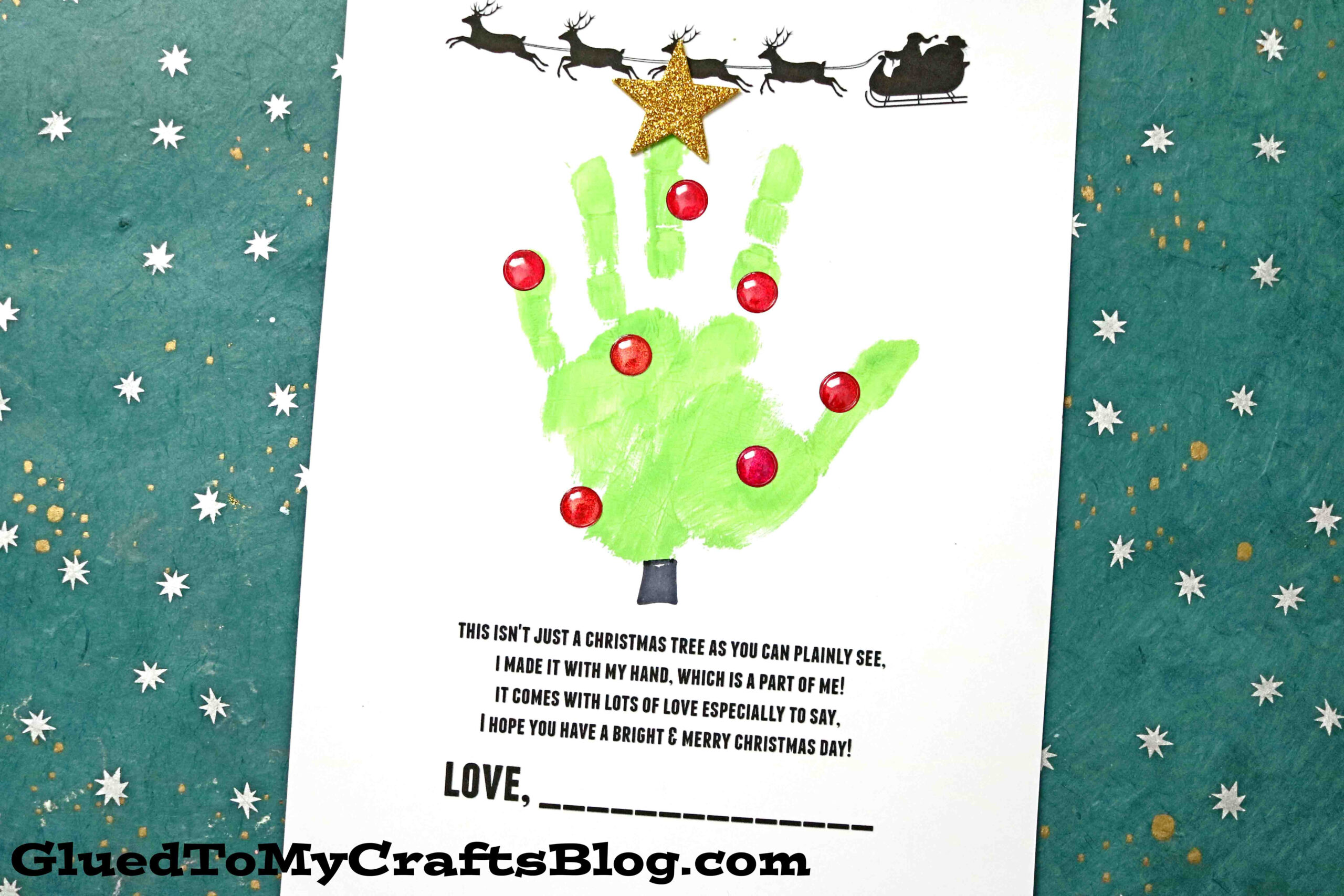 Handprint Holiday Poems For Christmas with Printable Christmas Tree Handprint Poem
