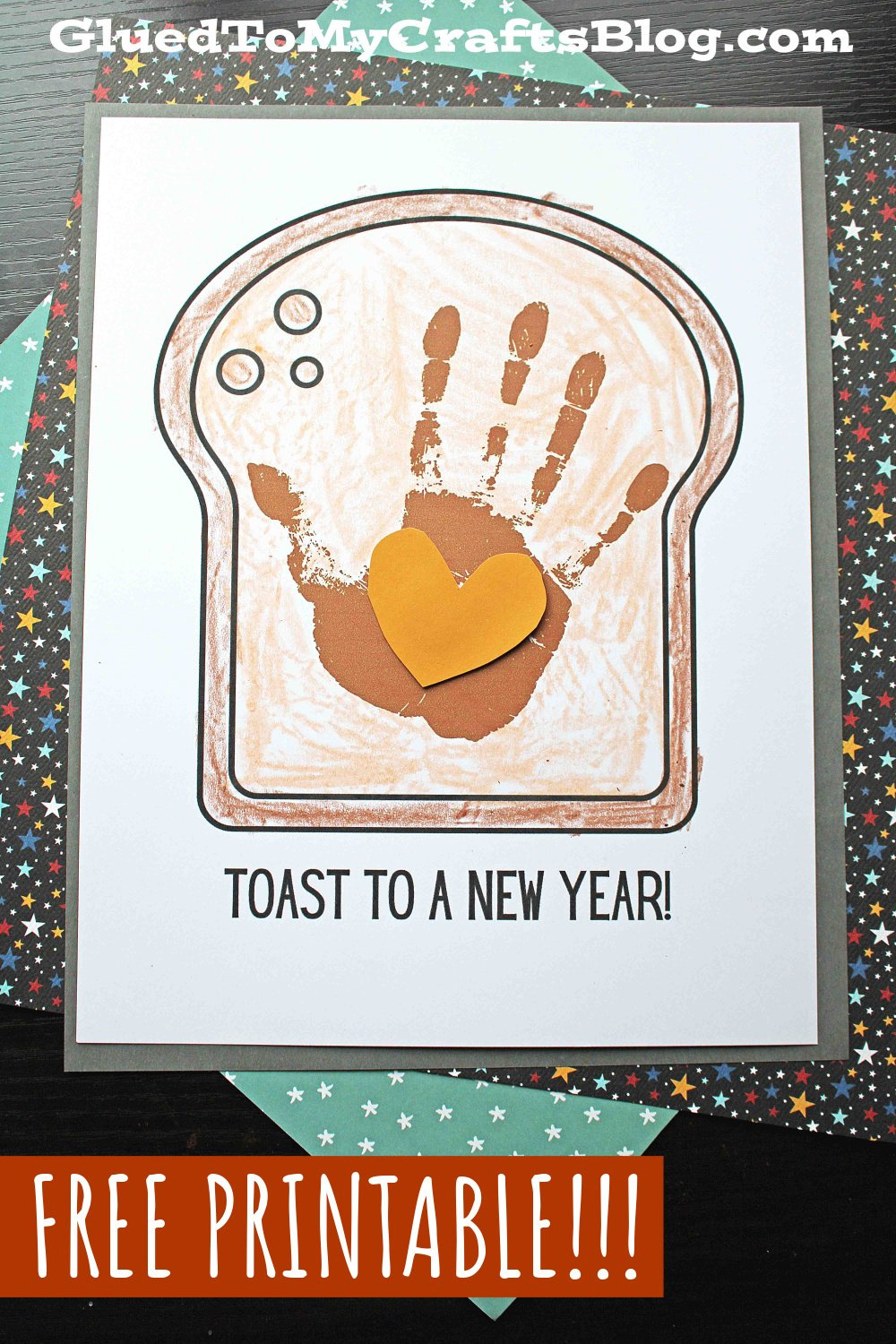 Handprint &amp;quot;Toast&amp;quot; To A New Year Keepsake pertaining to Toast To The New Year Printable