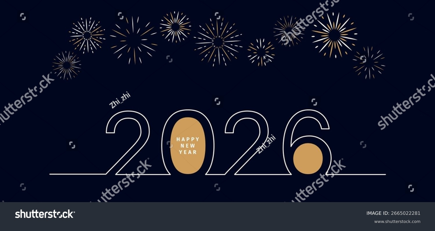 Happy New Year 2026 Banner Template Stock Vector (Royalty Free pertaining to Happy New Year 2026 Banner Printable Free Download