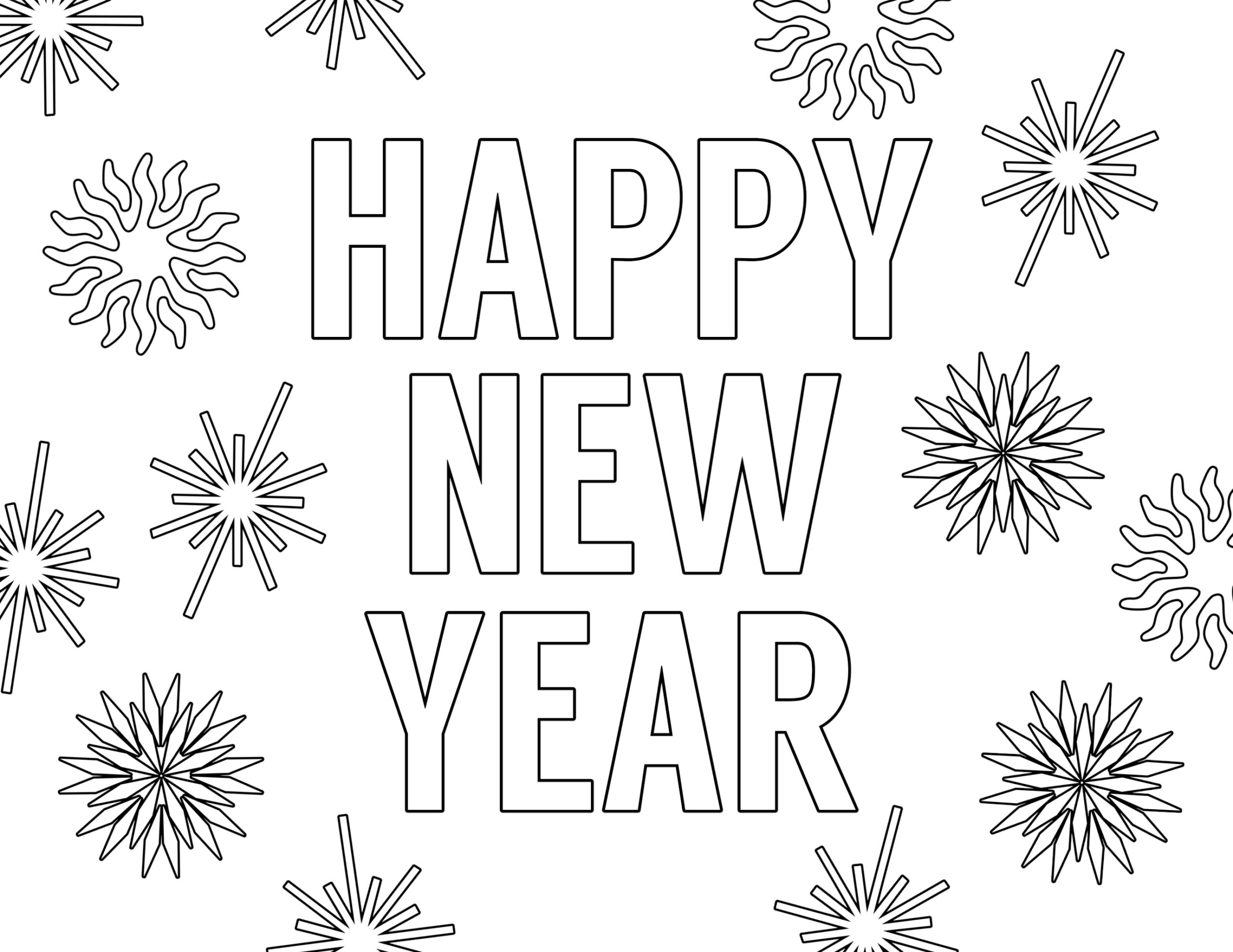 Happy New Year Coloring Pages Free Printable - Paper Trail Design with New Years Free Printable Coloring Pages
