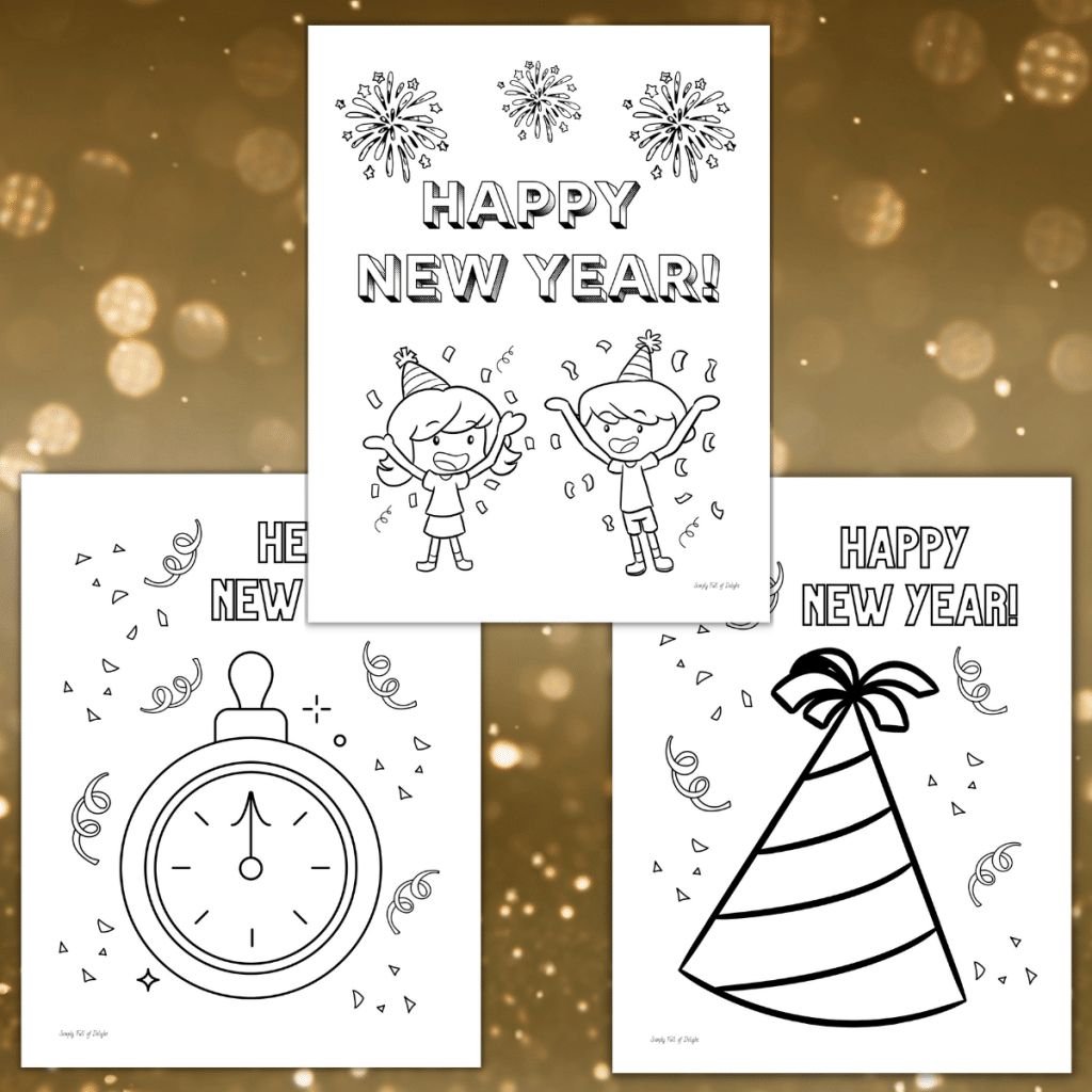 Happy New Year Coloring Pages (Free Printable!) within Happy New Year Free Printable