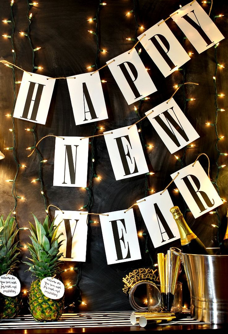 Happy New Year Free Printable Banner - Uncommon Designs inside New Years Printable Decorations