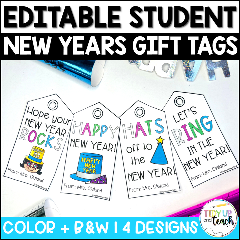 Happy New Year Gift Tags Printable | Madeteachers within Printable Happy New Year Tags