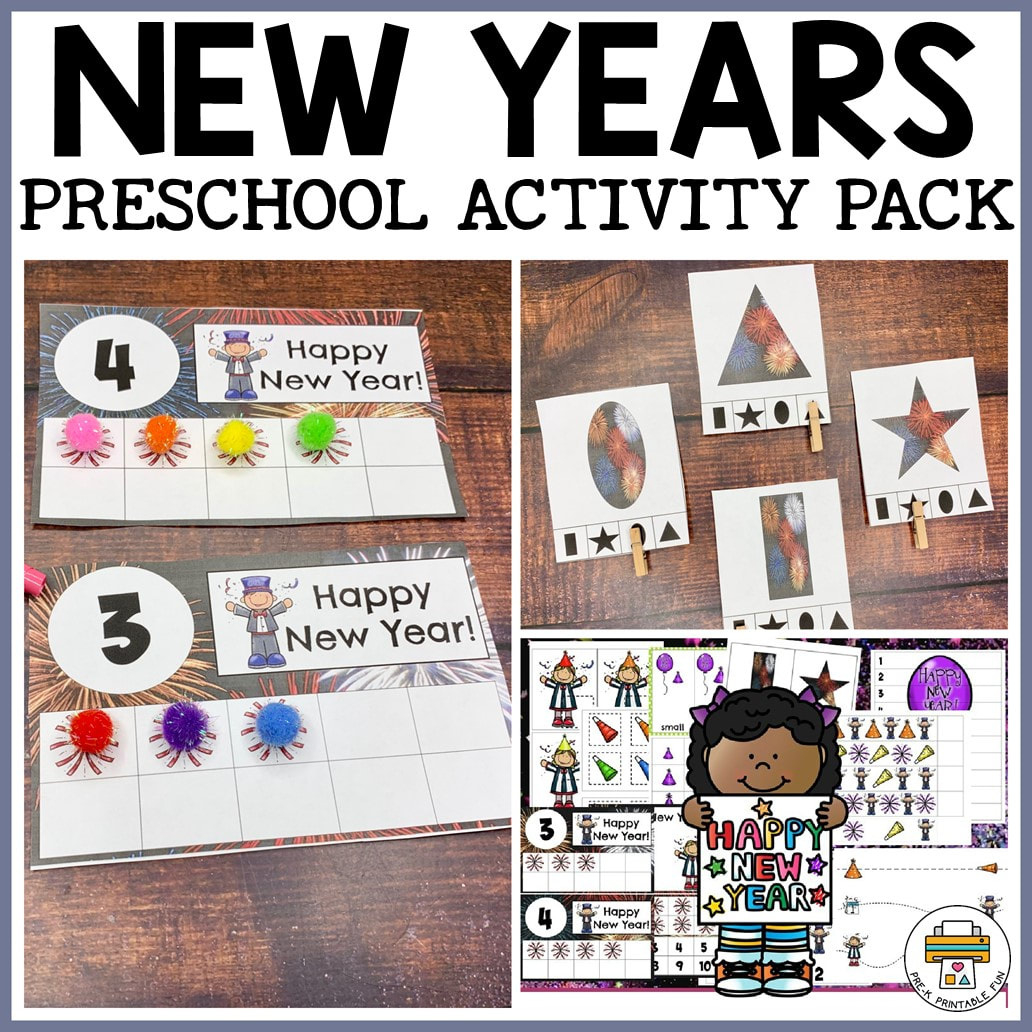Happy New Year Mini Activity Pack - Pre-K Printable Fun with New Year Printables For Preschool