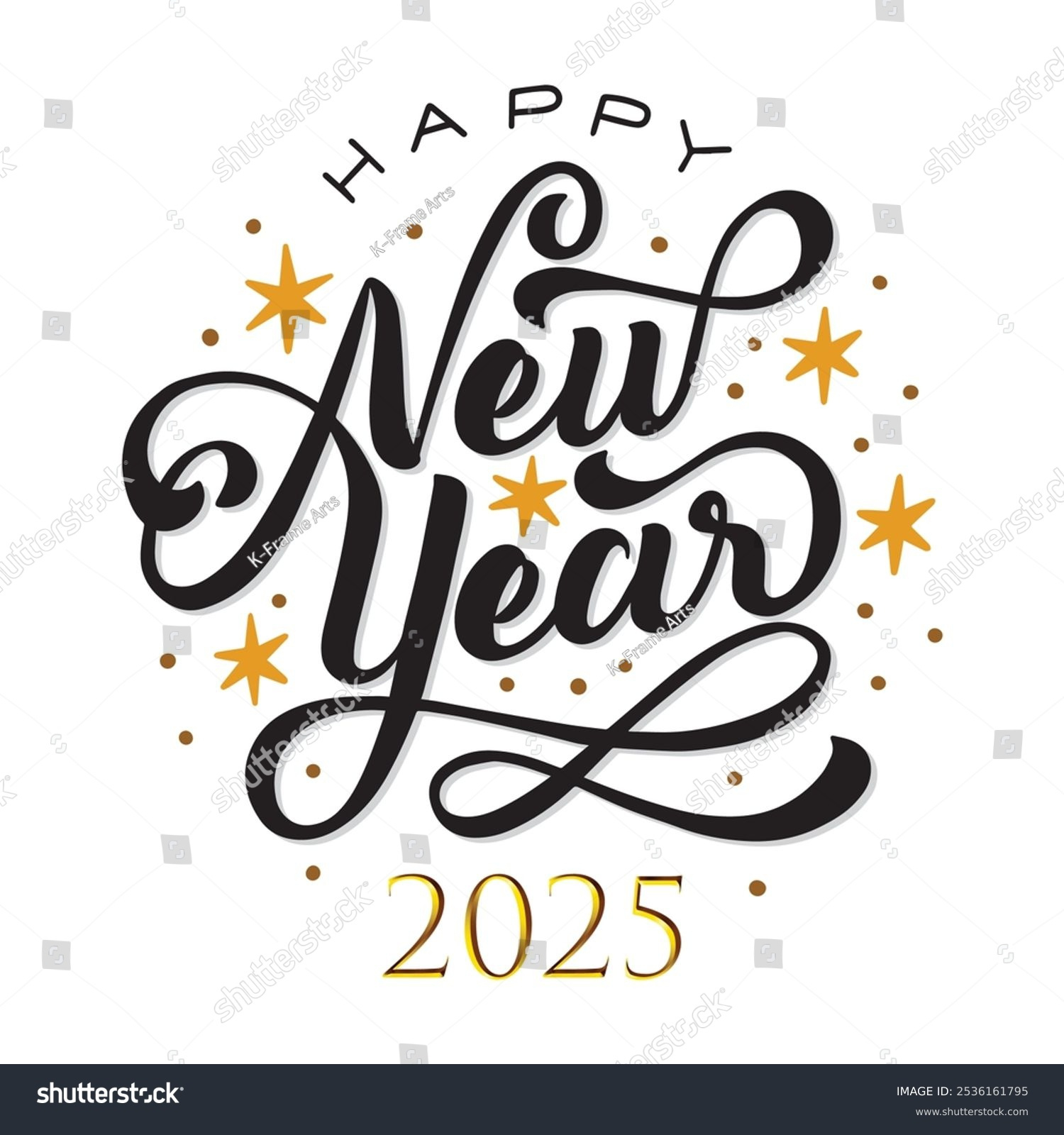 Happy New Year Signs 2025 Happy Stock Vector (Royalty Free for Happy New Year Signs Printable