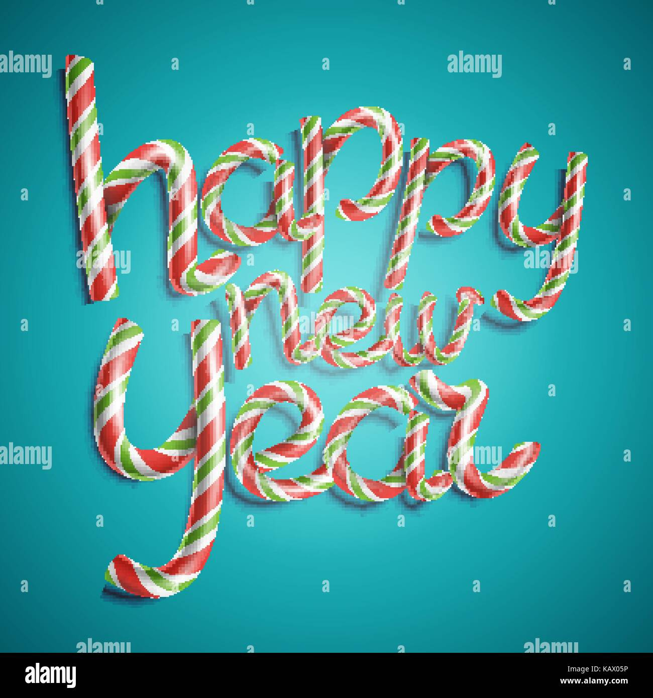 Happy New Year Vector. 3D Number Sign In Christmas Colours in Happy New Year Signs Printable