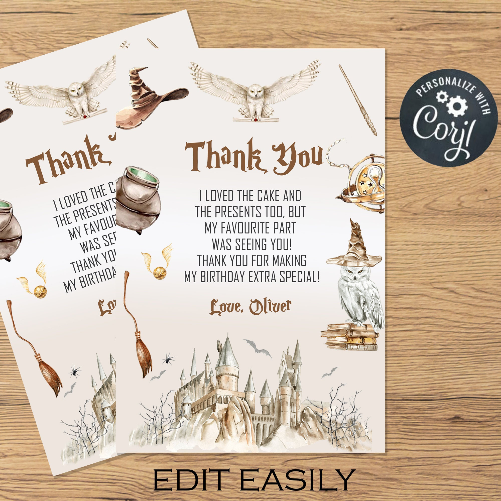 Harry Thank You Card - Worksheets Library throughout Harry Potter Thank You Cards Free Printable