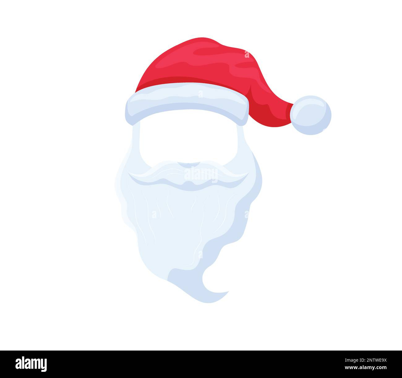 Hat And Beard Santa Claus Template Stock Vector Image & Art - Alamy throughout Printable Santa Hat and Beard