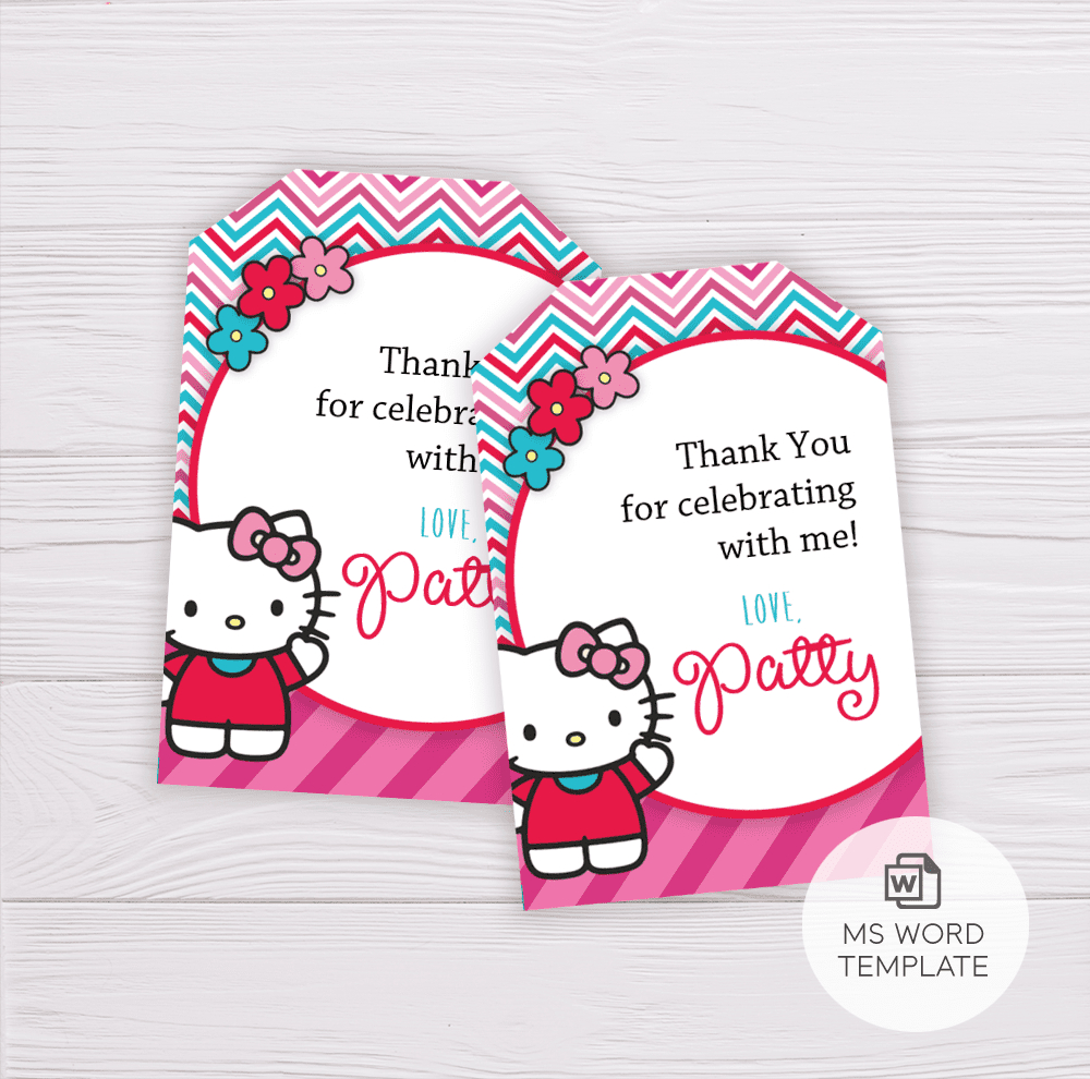 Hello Kitty Thank You Card Template - Dgtally pertaining to Hello Kitty Thank You Cards Printable Free