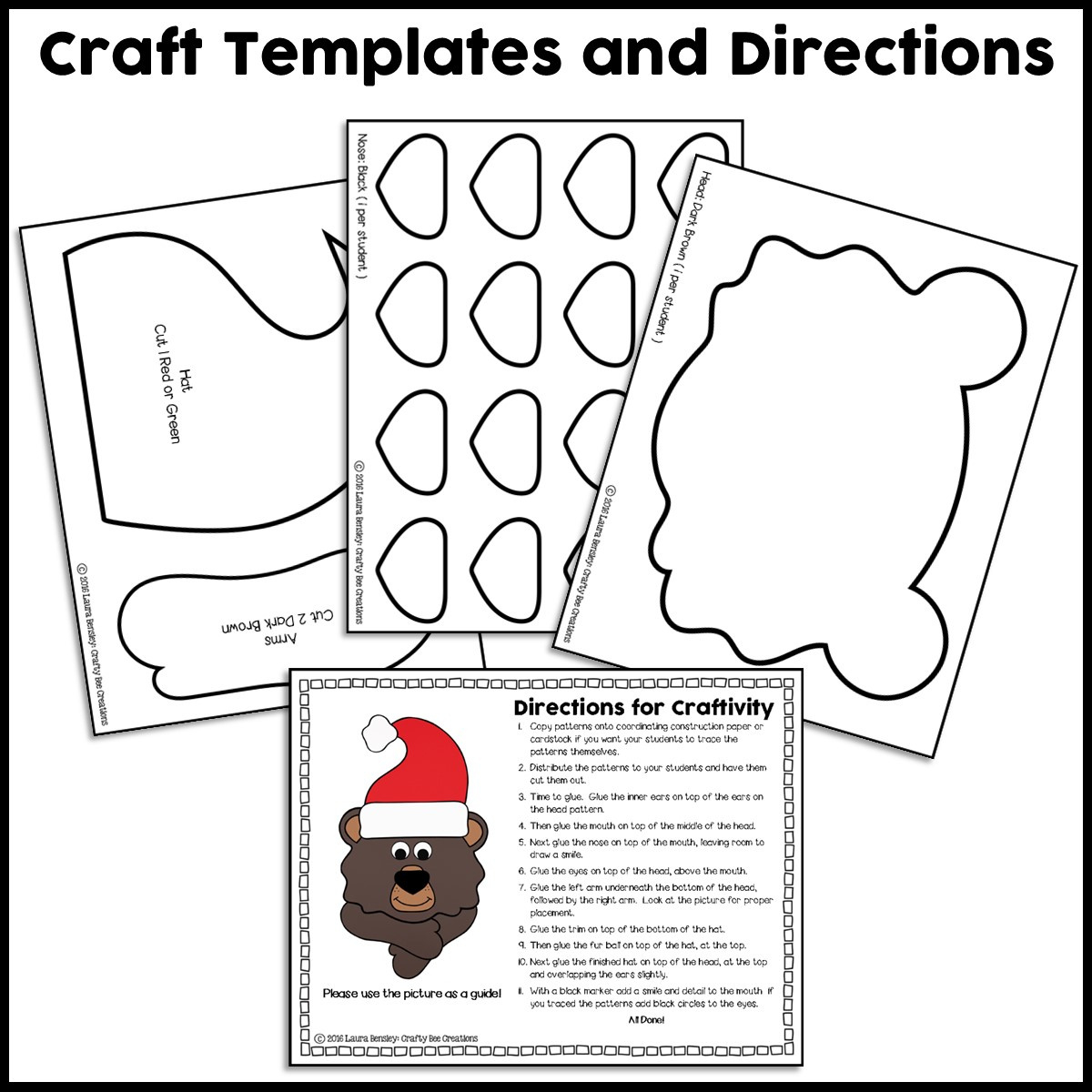 Holiday Bear Craft Activity - Crafty Bee Creations within Bear Stays Up For Christmas Printable