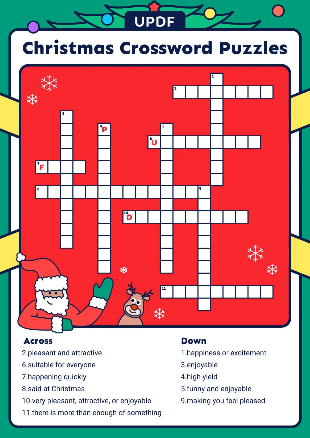 Holiday Cheer: 2025 Christmas Crossword Puzzles | Updf in Christmas Crossword Printable Hard