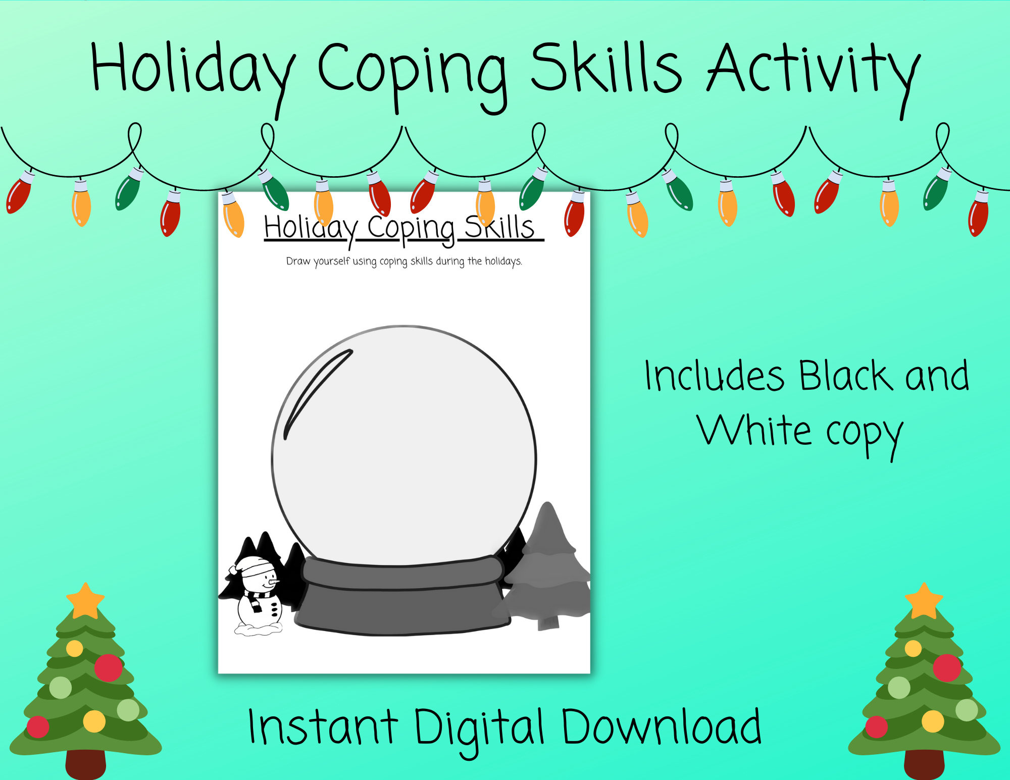 Holiday Coping Skills | Coping Skills Worksheet | Coloring Pages inside Coping Skills Christmas Counseling Worksheets Free