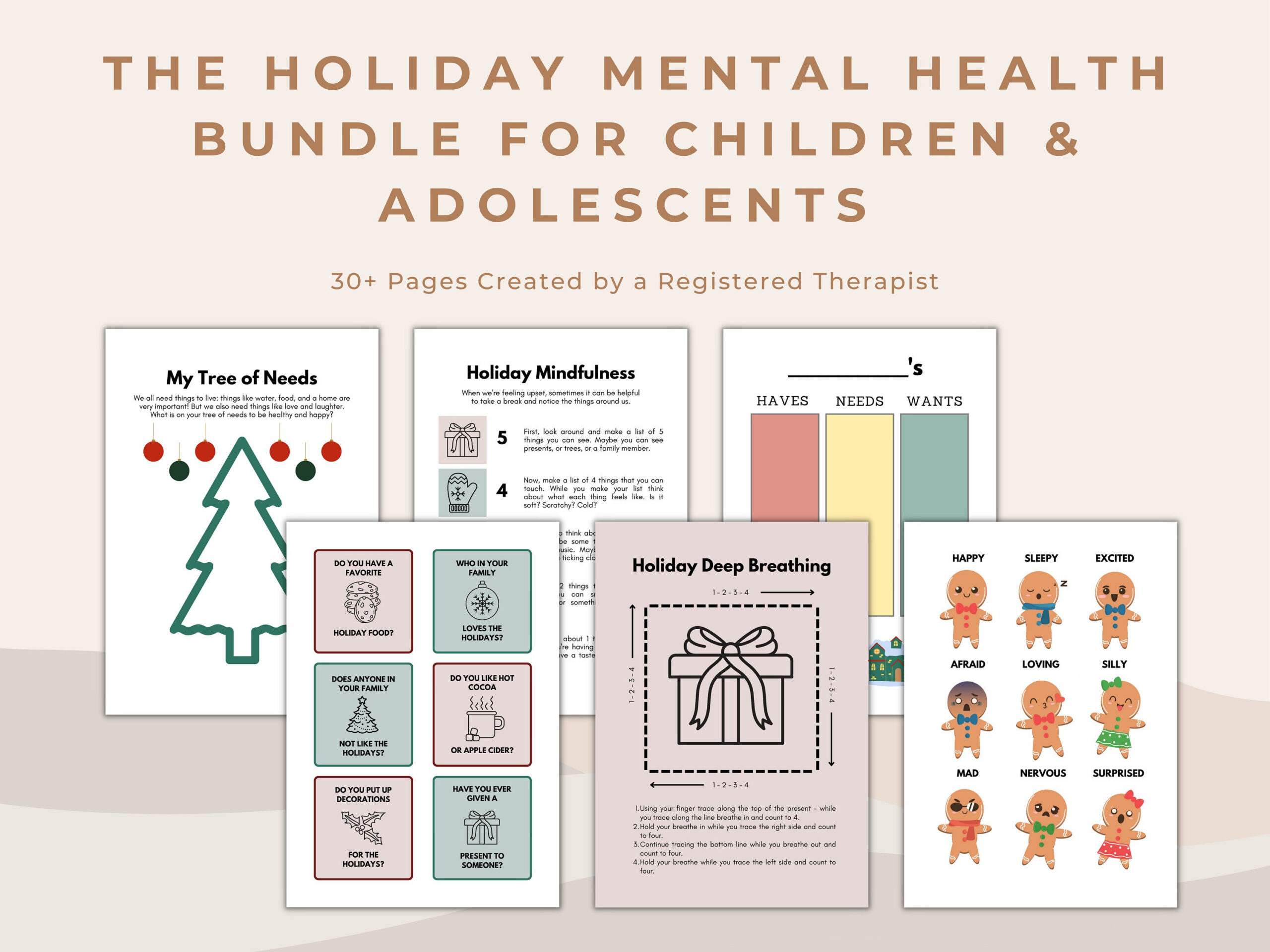 Holiday Mental Health Activities: Christmas Counseling Worksheets pertaining to Christmas Counseling Worksheets