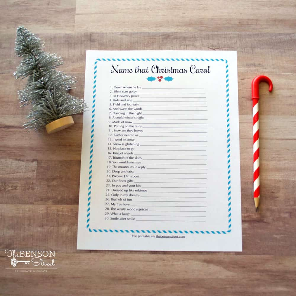Holiday Party Idea: Name That Christmas Carol Printable Game - The pertaining to Christmas Carol List Printable