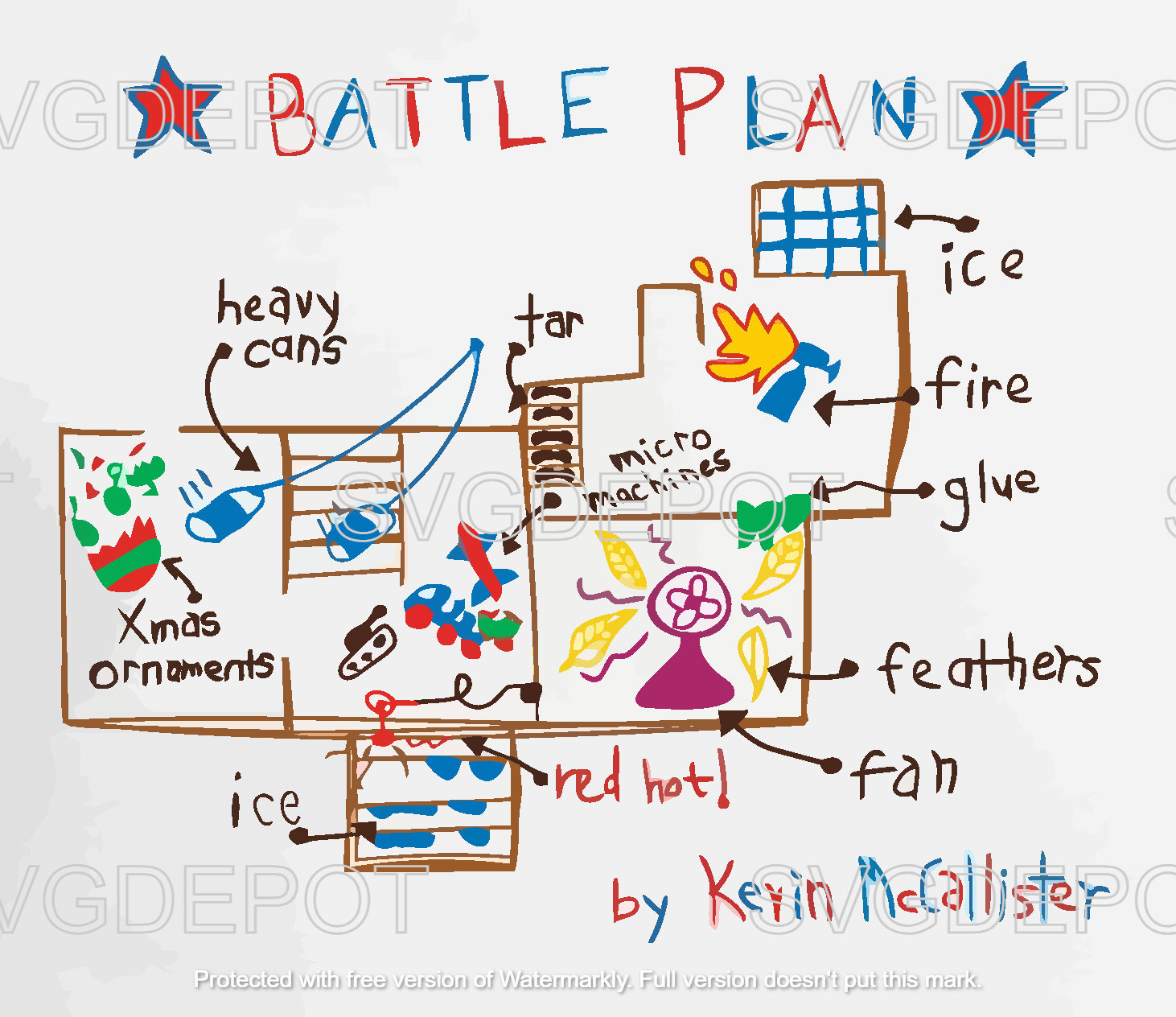 Home Alone Schlachtplan W / Querformat Geschnitten Datei Ai, Dxf within Home Alone Elf on the Shelf Printable Free