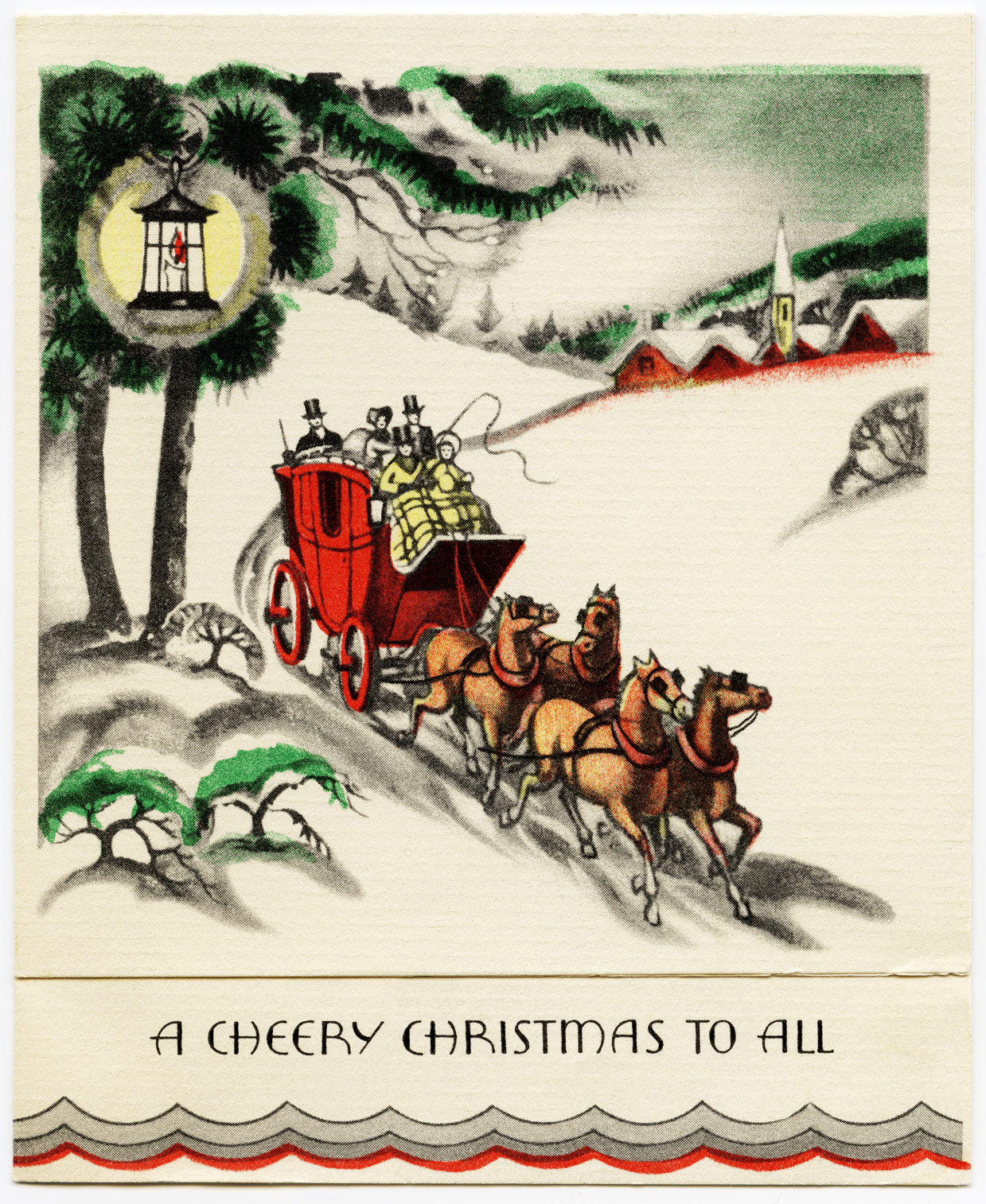 Horse Drawn Carriage Christmas Card - The Old Design Shop regarding Printable Horse Christmas Card