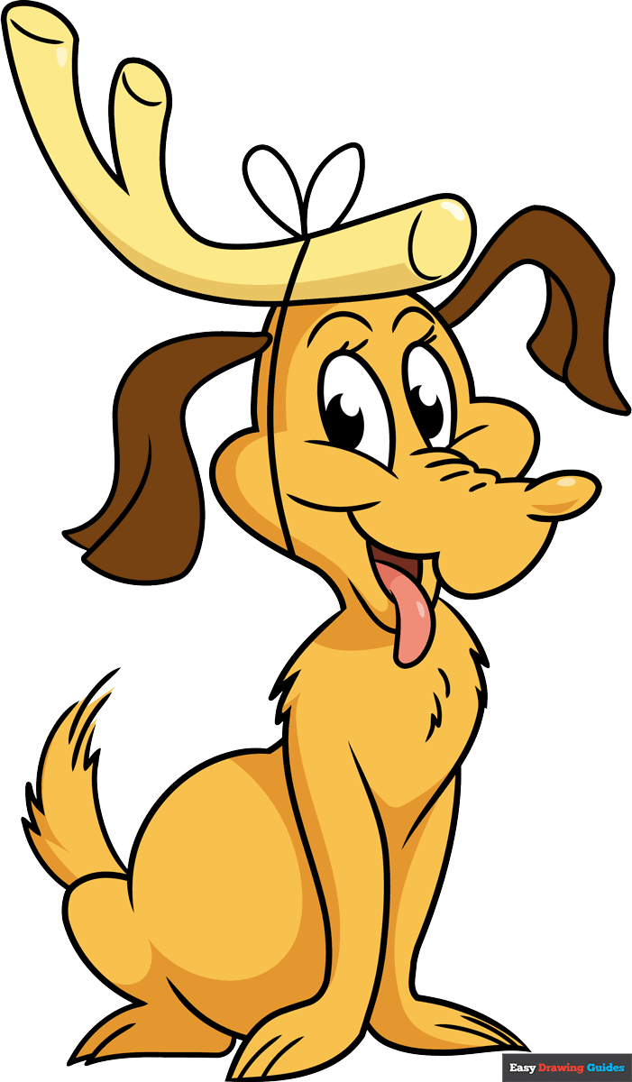 How To Draw Max From The Grinch - Really Easy Drawing Tutorial with Free Printable Grinch Dog Face