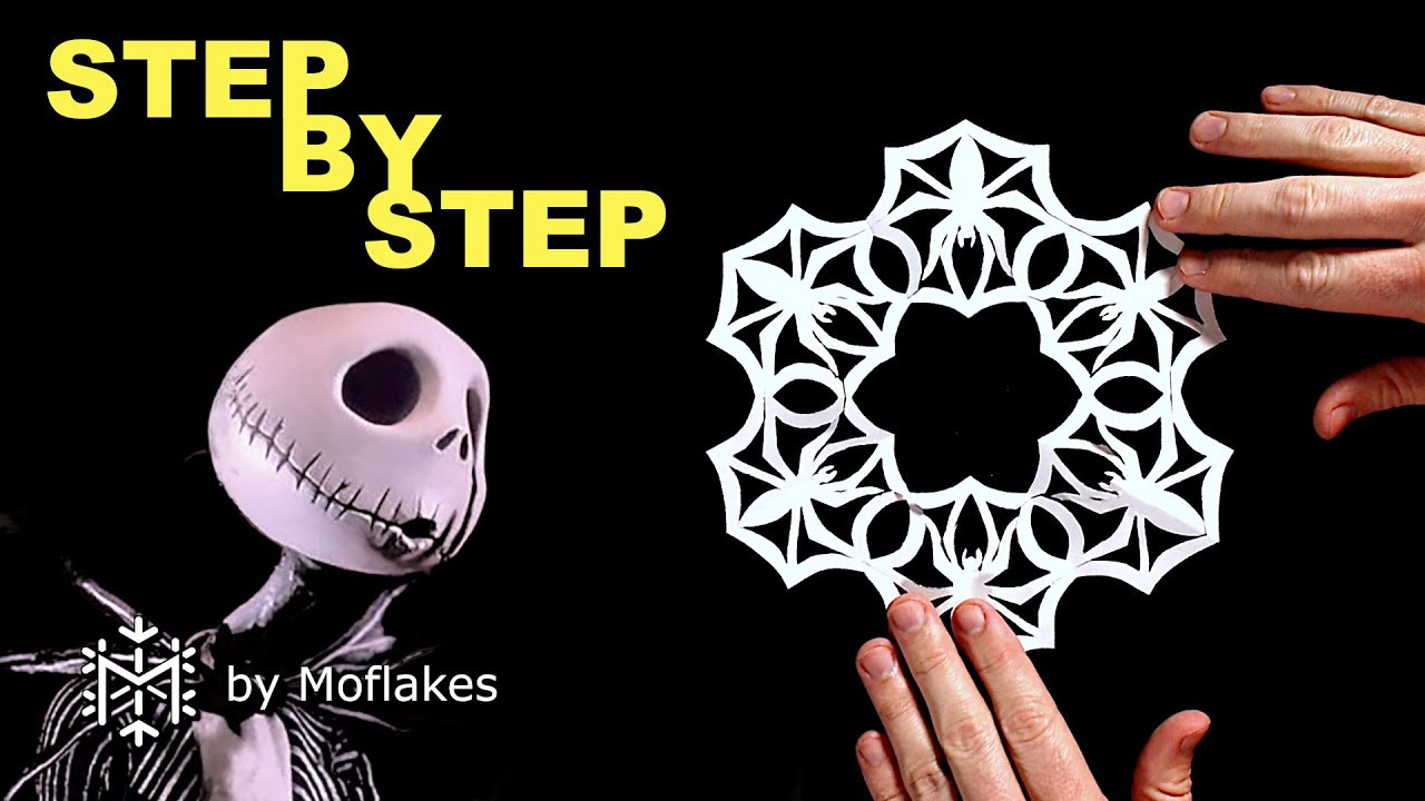 How To Make A 6-Sided Spider Snowflake - Full Snowflake Tutorial With  Template in Printable Nightmare Before Christmas Snowflake Template