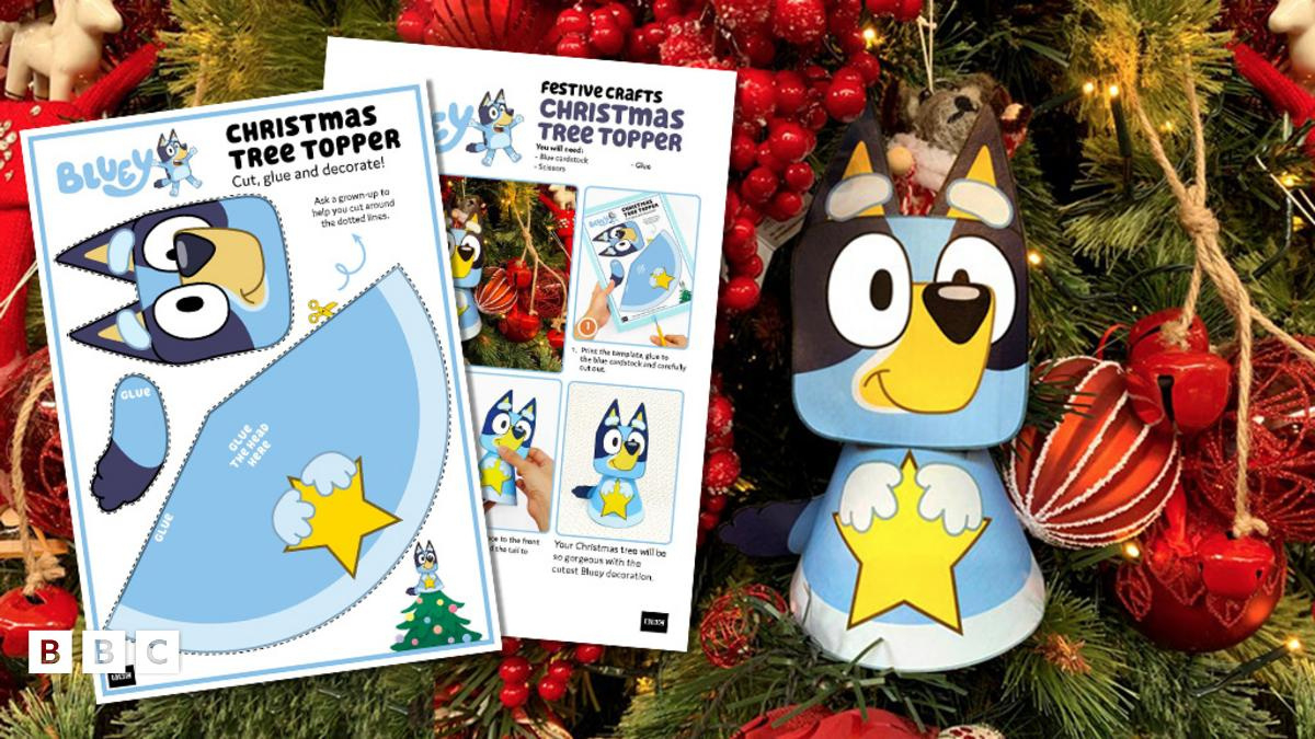 How To Make A Bluey Christmas Tree Decoration | Free Craft within Bluey Christmas Tree Topper Printable
