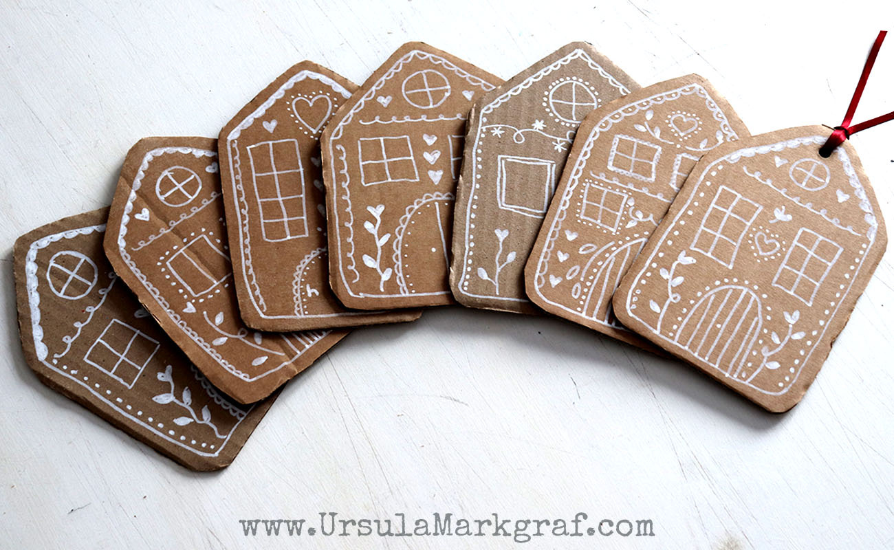 How To Make A Cute Recycled Gingerbread House Tag – Tutorial inside Gingerbread Gift Tags Printable