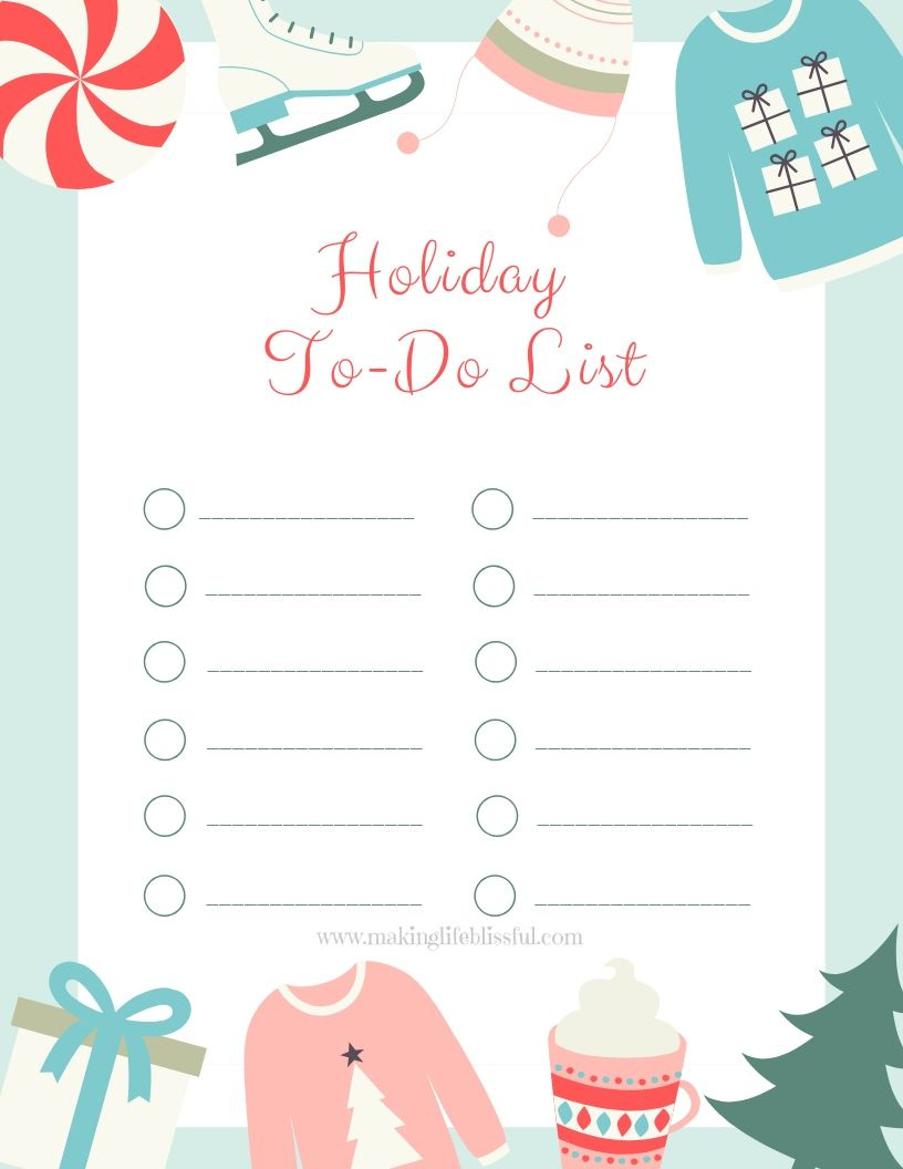 How To Use Lists To Save Time At Christmas + Free Printable throughout Printable Christmas to Do List