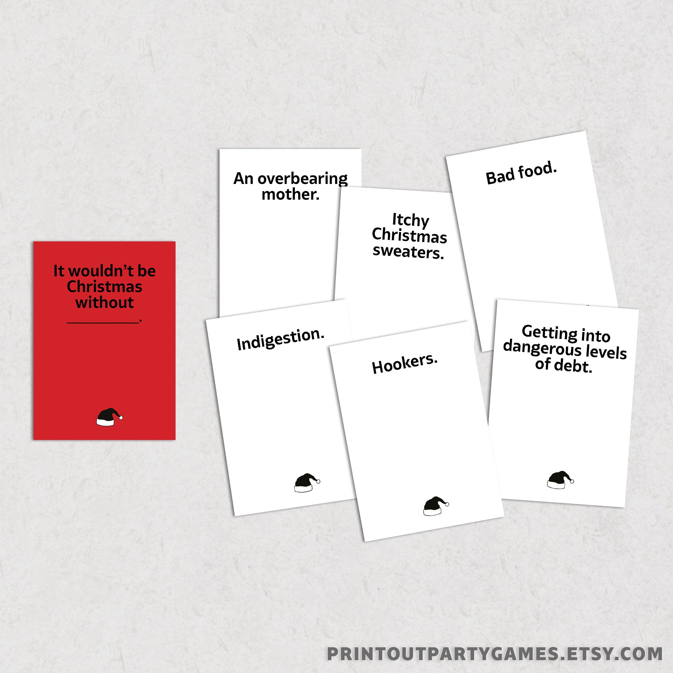 Humans Against Christmas Game, Funny Printable Holiday Card Game inside Christmas Card Against Humanity Printable