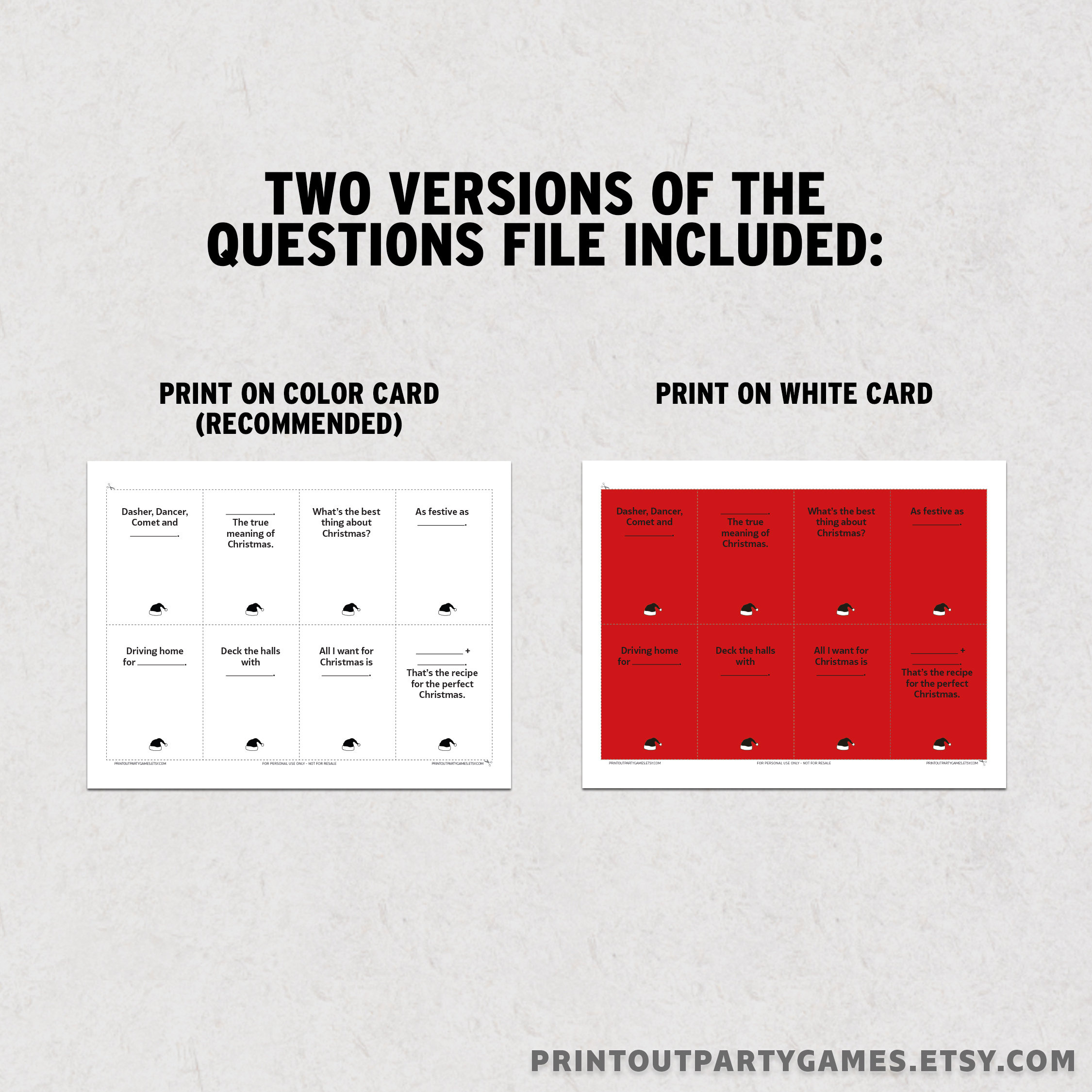 Humans Against Christmas Game, Funny Printable Holiday Card Game with regard to Christmas Card Against Humanity Printable