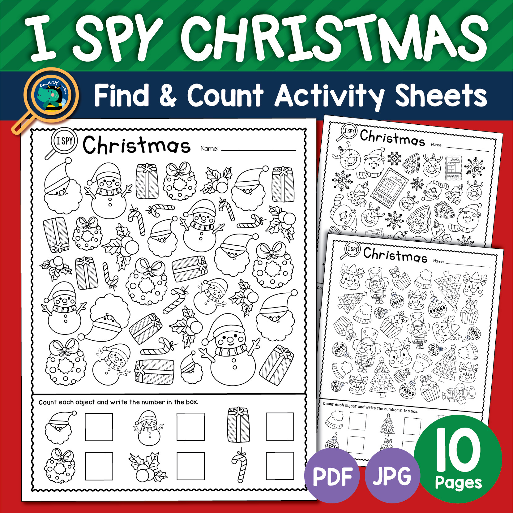 I Spy Christmas | Find And Count Activity Sheets | Search throughout Christmas Search and Find Worksheets