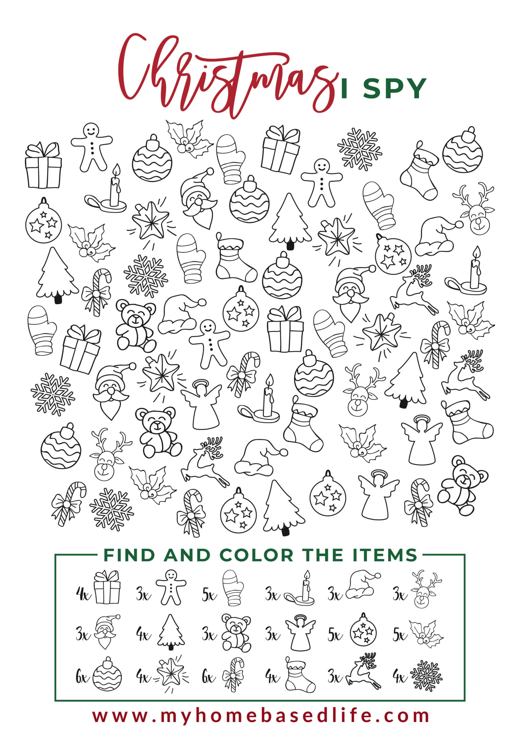 I-Spy Christmas Printable | with Christmas I Spy Printable