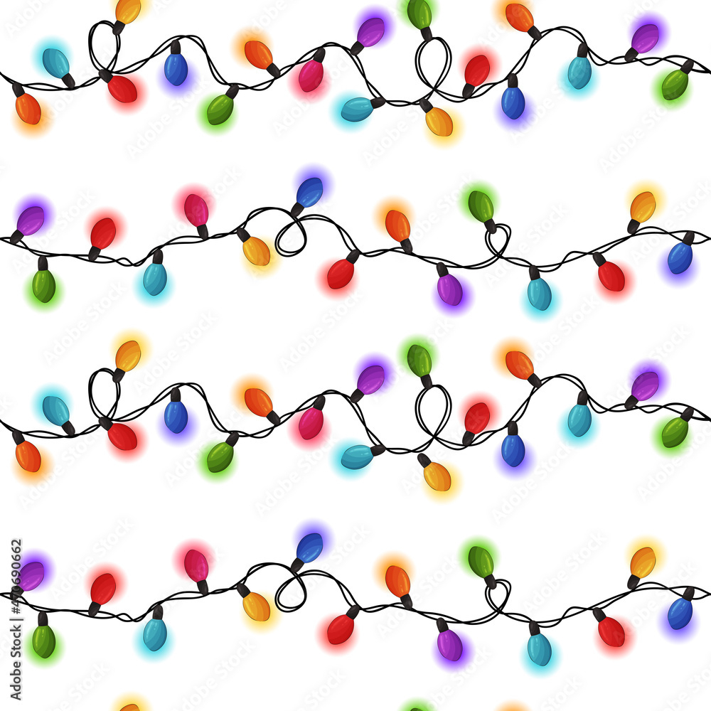Image Vectorielle Stock Christmas Lights Background. Glowing within Christmas Light String Printable
