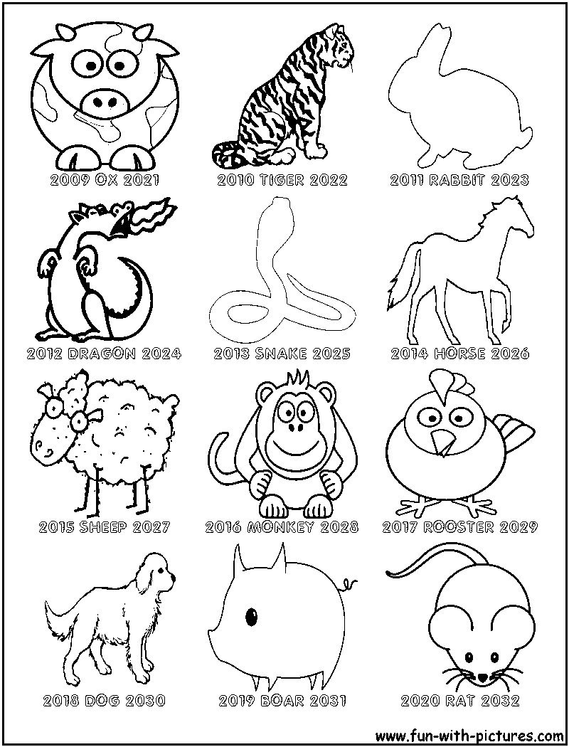 Incredible Printable Chinese Zodiac Sign Worksheet regarding Printable Chinese New Year Animals