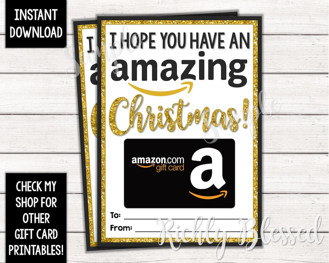 Instant Download Amazon Gift Card Christmas Card Holder Gift Card throughout Amazon Printable Gift Card Christmas Theme