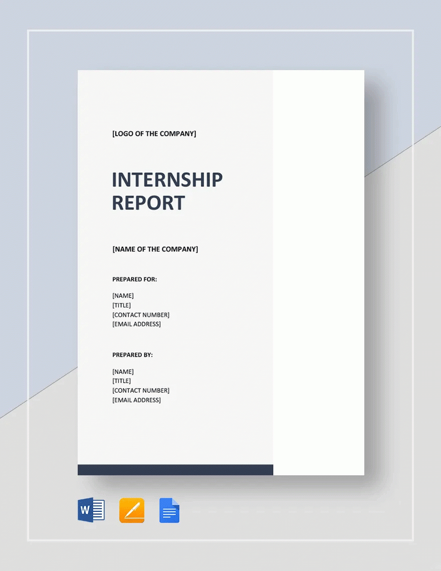 Internship Report Sample Template In Word, Pages, Google Docs inside Internship Journal Sample Template