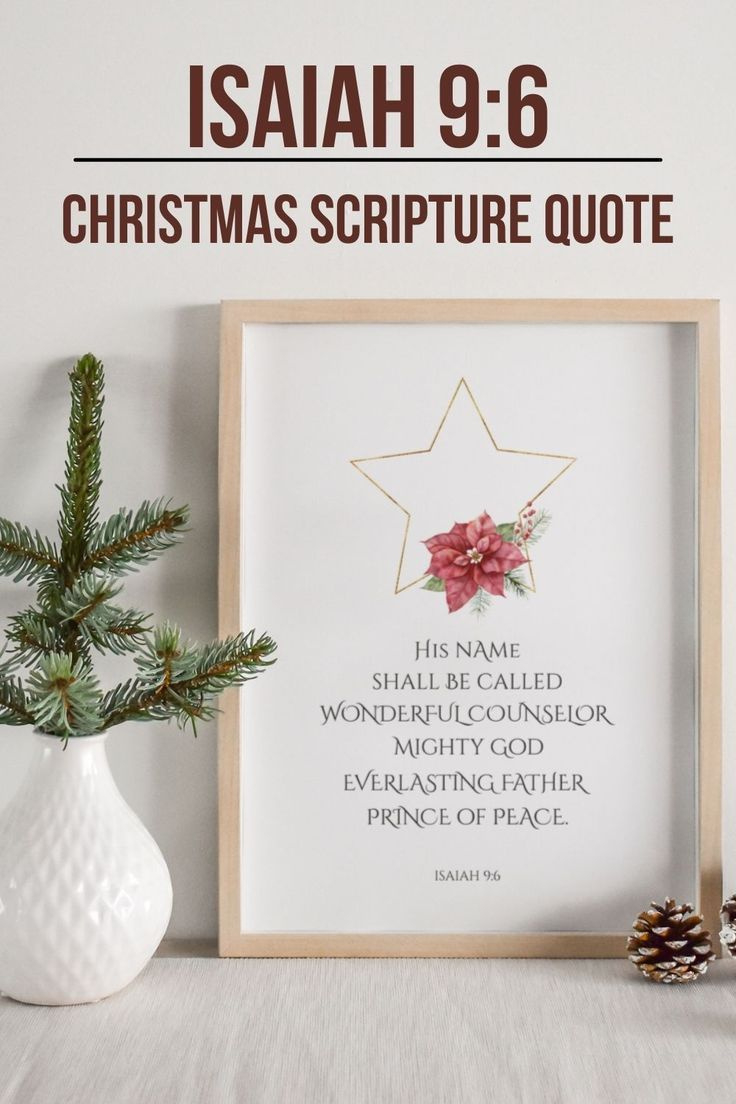 Isaiah 9:6 Christmas Scripture Quote Wall Art- Wonderful Counselor with Free Printable Christmas Bible Verses