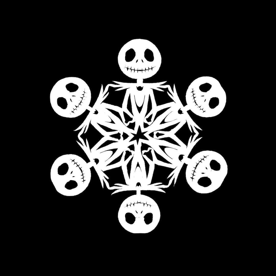 Jack Skellington Snowflake Printable Template - Etsy in Printable Nightmare Before Christmas Snowflake Template
