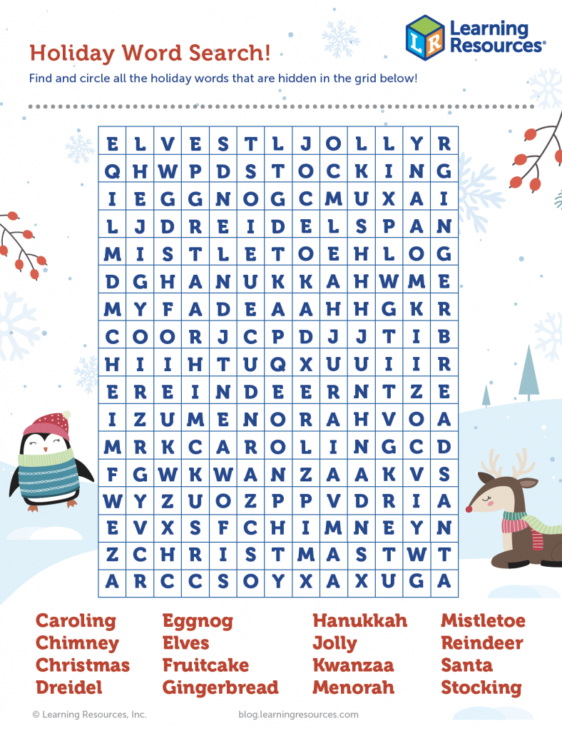 Jolly Holiday Word Search! | Learning Resources with Free Holiday Word Search Printable