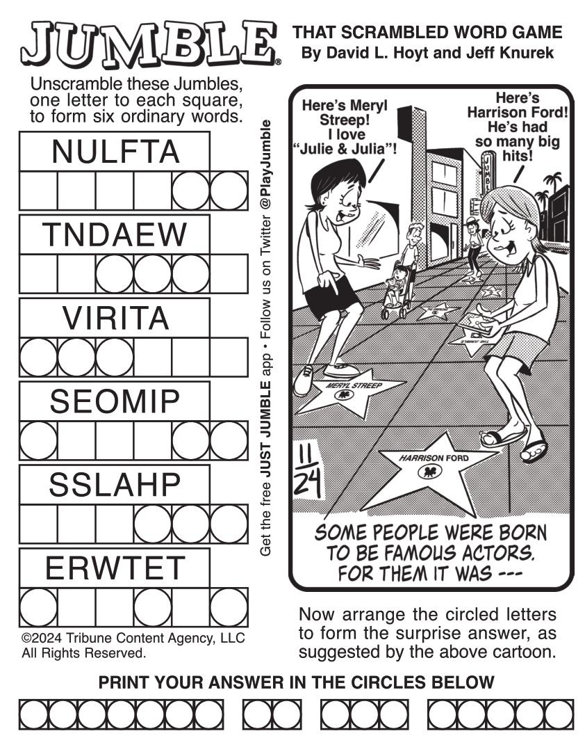 Jumble - Puzzles in Free Printable Daily Jumble Puzzles