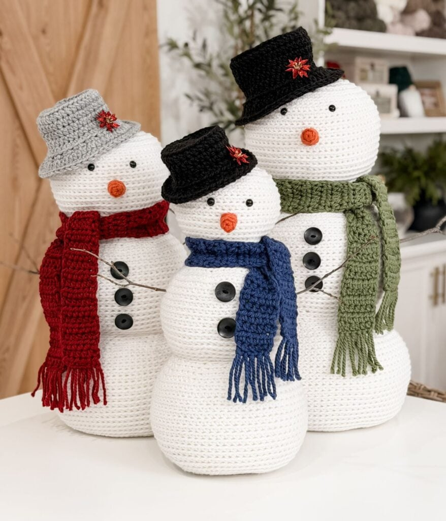 Jumbo Crochet Snowman Family: Easy Free Pattern - Mj&amp;#039;S Off The inside Free Crochet Snowman Patterns Printable