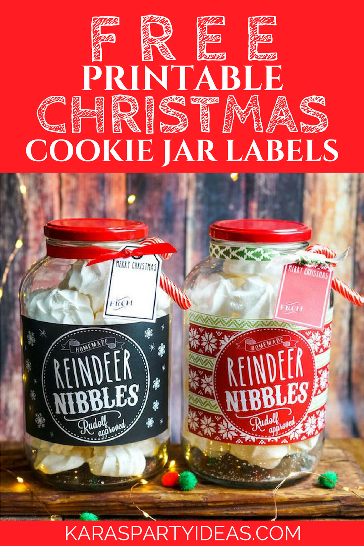 Kara'S Party Ideas Free Printable Christmas Cookie Jar Labels within Christmas Cookie in a Jar Printable Labels