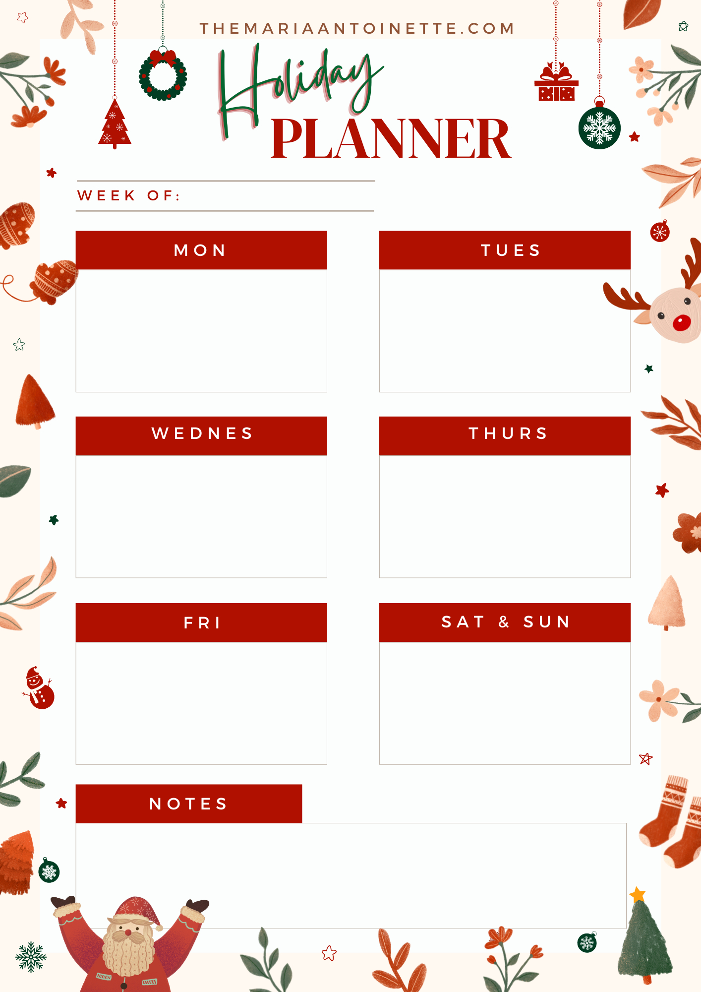Keep Organized With This Free Downloadable Holiday Planner with regard to Holiday Break Packet Printable