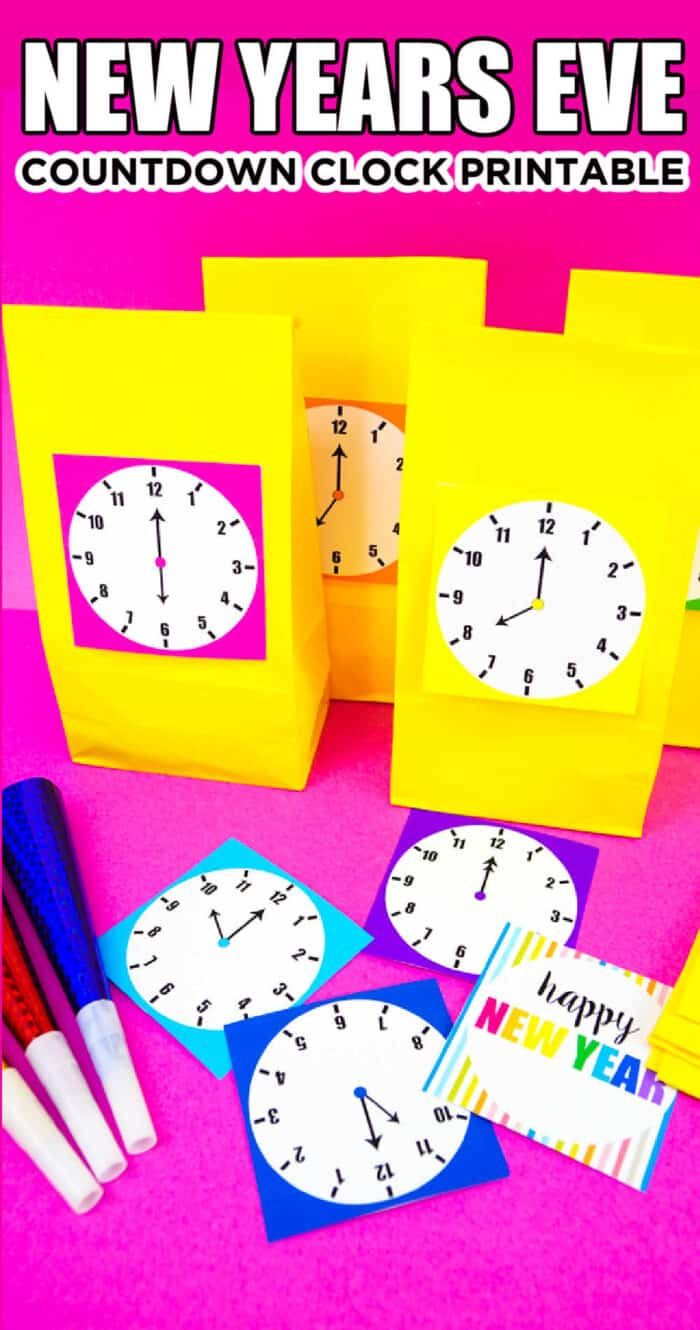 Kids New Years Eve Countdown Clock - Made With Happy within New Year'S Eve Clock Printable
