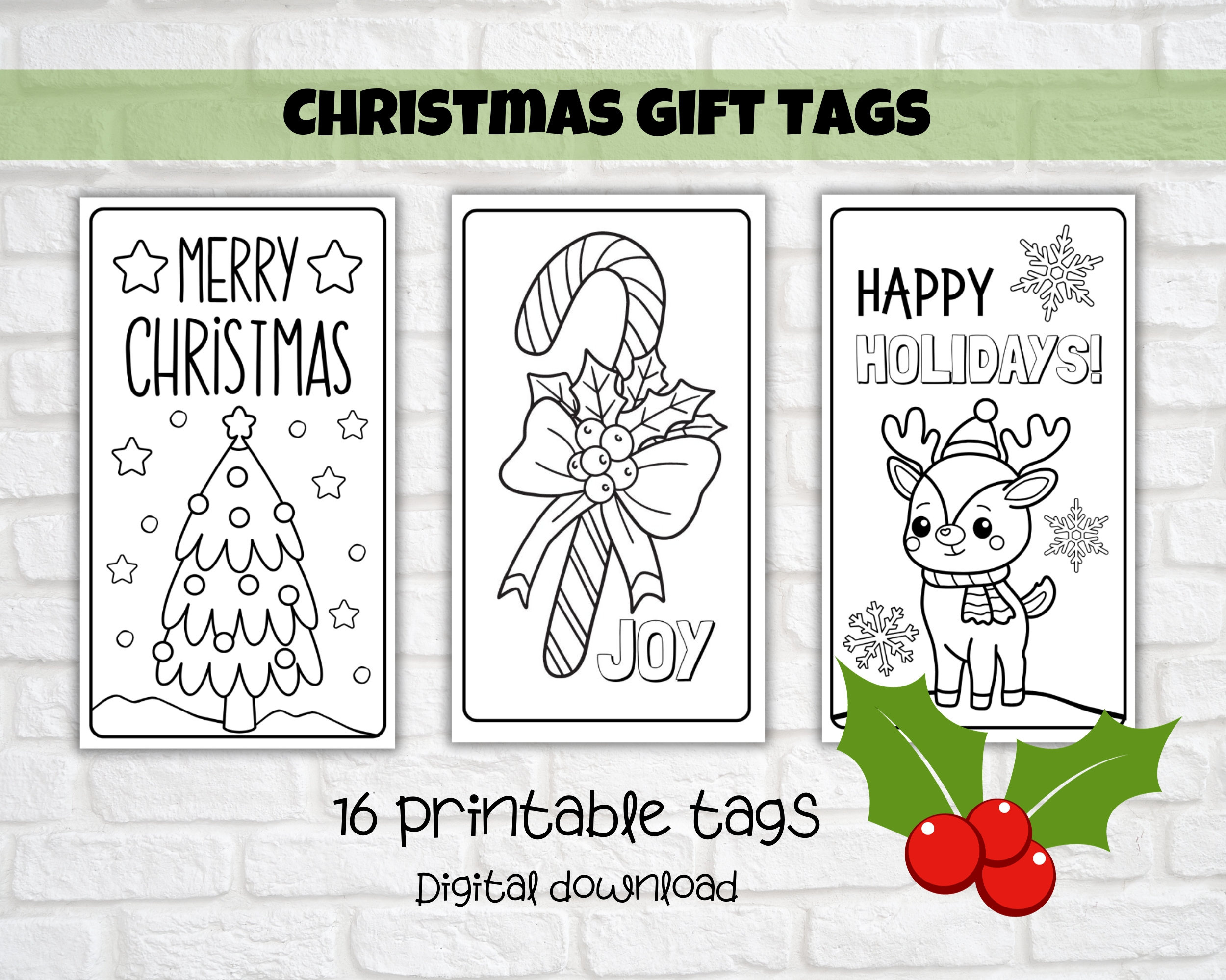 Kids Printable Christmas Tags To Colour, Sunday School Activity for Printable Coloring Christmas Tags