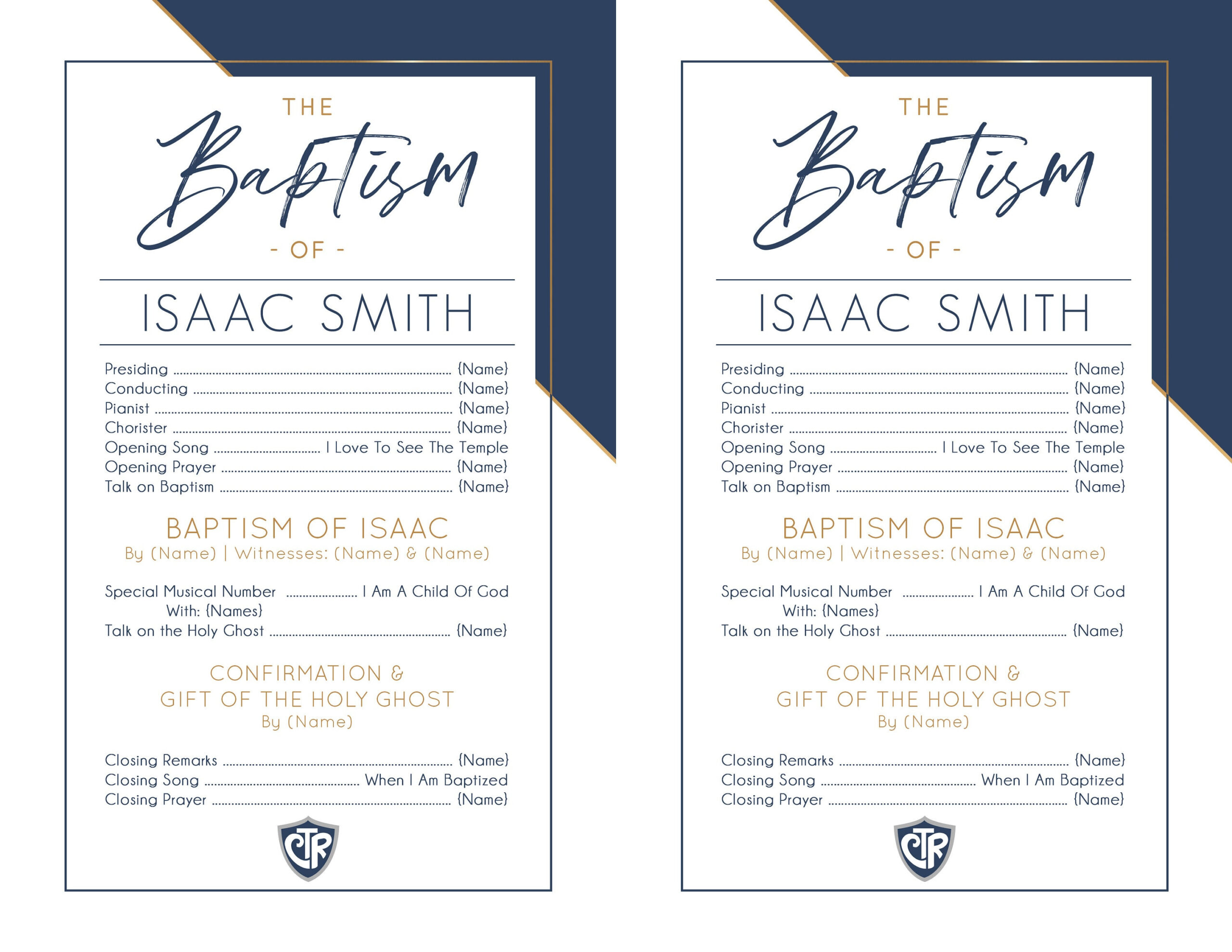 Lds Baptism Program Template: Editable Half Sheet (Digital Download) with Lds Baptism Templates Free Download